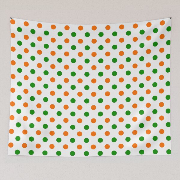 Item preview, Orange Green Polka Dots On White Background Design  designed and sold by PatternTitan.