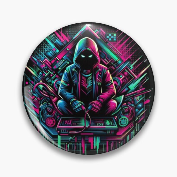 Artikelvorschau, Neon Hacker – Cyberpunk-Technikkrieger mit Kapuze entworfen und verkauft von Dogandesighn.