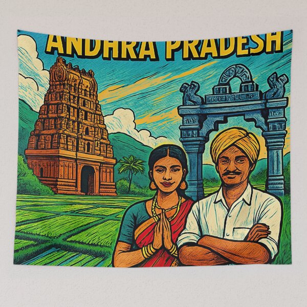 Item preview, Andhra Pradesh | Comics style - Cartoon designed and sold by ComicsFactory.