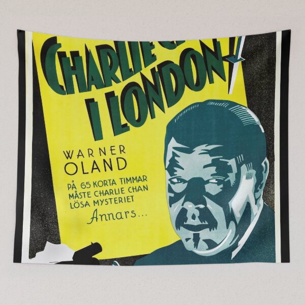 Item preview, Vintage Swedish Movie Poster | Charlie Chan in London Art Deco Print | 1930s Film Wall Art | Warner Oland | Retro Home Decor designed and sold by artofuniverse.