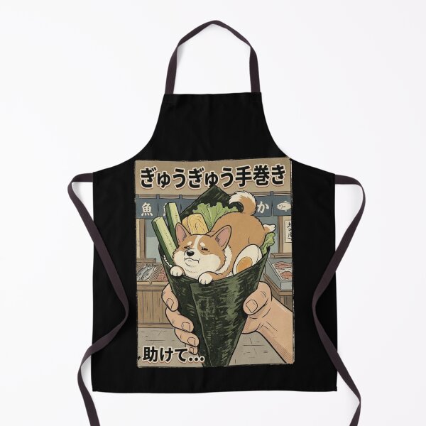 Item preview, Help Me Corgi Sushi Roll - Gyuu-gyuu Temaki - Funny Japanese Dog Food Art designed and sold by Bongocomic.