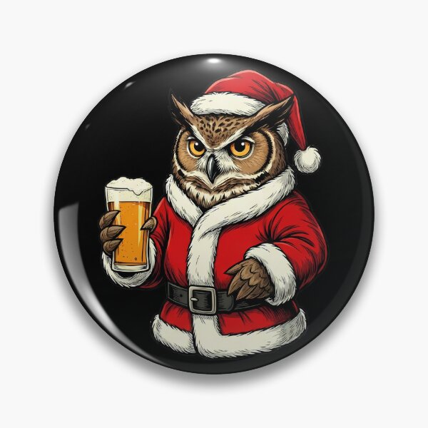 Item preview, Festive Santa Owl Drinking Beer Christmas designed and sold by k3rstman1.