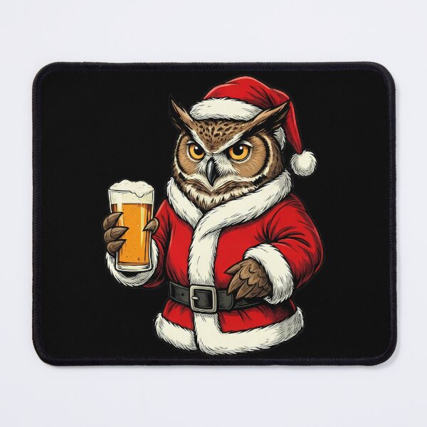 Item preview, Festive Santa Owl Drinking Beer Christmas designed and sold by k3rstman1.