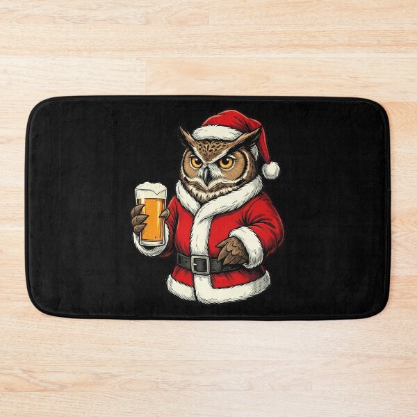 Item preview, Festive Santa Owl Drinking Beer Christmas designed and sold by k3rstman1.