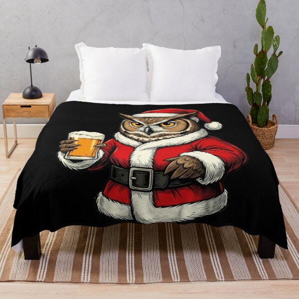 Item preview, Festive Santa Owl Drinking Beer Christmas designed and sold by k3rstman1.