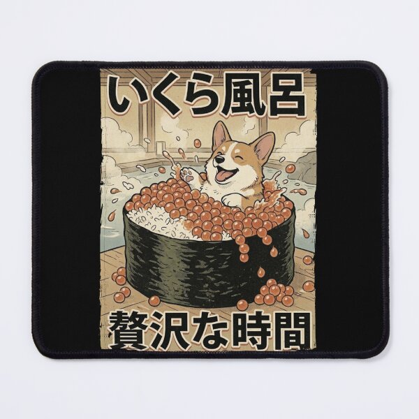 Item preview, Corgi Ikura Sushi Bath Ukiyo-e Art Funny Japanese Dog Salmon Roe Hot Spring designed and sold by Bongocomic.
