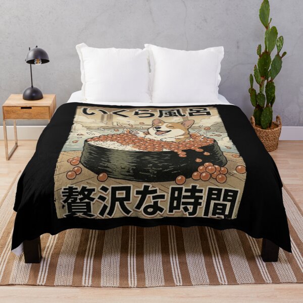Item preview, Corgi Ikura Sushi Bath Ukiyo-e Art Funny Japanese Dog Salmon Roe Hot Spring designed and sold by Bongocomic.