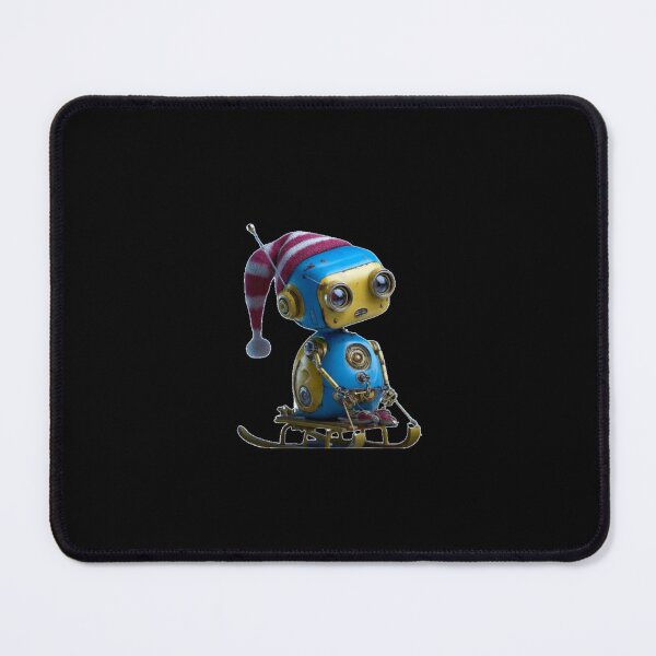 Item preview, Winter Robot on Skis robot wear sant`s hat designed and sold by zuzzelek44.