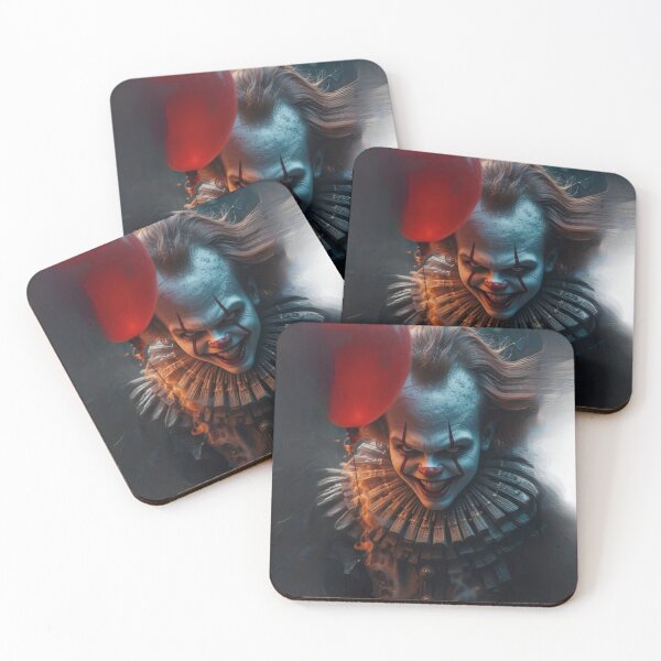 Item preview, Dark Clown with Red Balloon – Horror Dark Art Illustration designed and sold by TSHIRTprject.