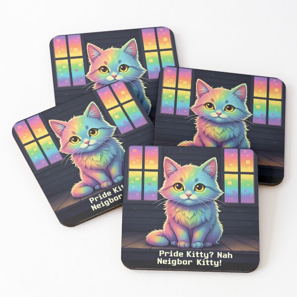 Item preview, Rainbow-striped cat with bright, playful colors designed and sold by Elando1212.