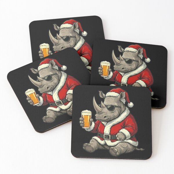 Item preview, Festive Santa Rhino Drinking Beer Christmas designed and sold by k3rstman1.