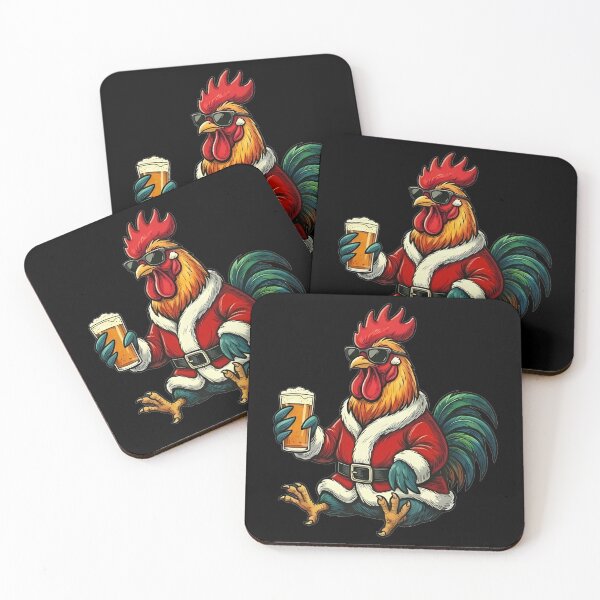 Item preview, Cool Rooster Santa Beer Christmas Party designed and sold by k3rstman1.