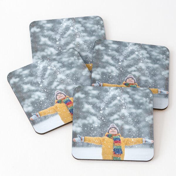Item preview, Joyful Boy Throwing Snow Up in a Winter Forest designed and sold by homydesign.