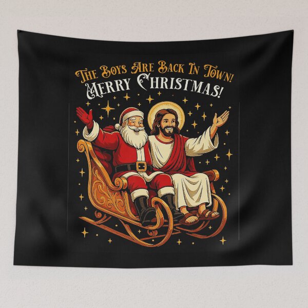 Item preview, Jesus And Santa The Are Back In Town Funny Christmas  designed and sold by JEFDodsonArt.