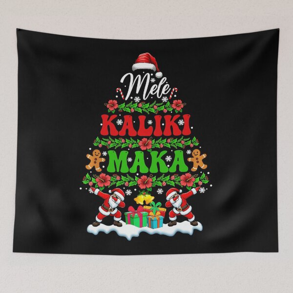 Item preview, Mele Kalikimaka Xmas Tree Floral Santa Hawaiian Dabbing  designed and sold by WayTBeenkenArt.
