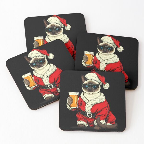 Item preview, Siamese Cat Santa Sunglasses Beer Lover designed and sold by k3rstman1.