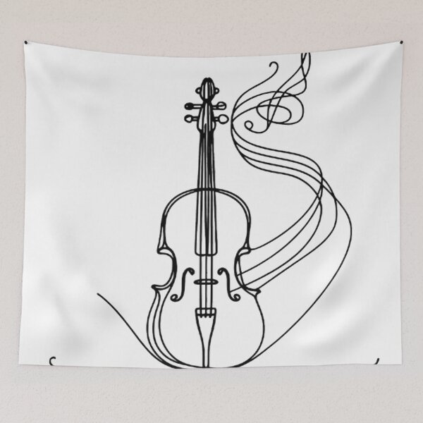 Item preview, Minimalist Continuous Line Cello Drawing - Classical Music Instrument Art designed and sold by thenextstepua.