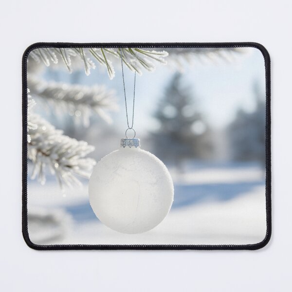 Item preview, Frosted White Christmas Ornament Hanging from Snowy Pine designed and sold by homydesign.