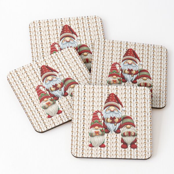 Item preview, Christmas Knitted Gnomes – Cozy Scandinavian Embroidery Holiday Art designed and sold by MiraLumeStudio.