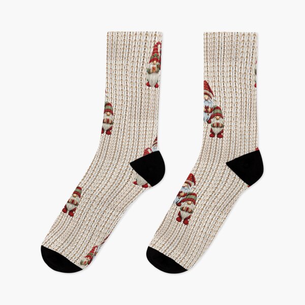 Item preview, Christmas Knitted Gnomes – Cozy Scandinavian Embroidery Holiday Art designed and sold by MiraLumeStudio.