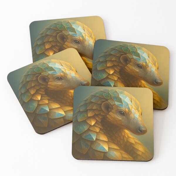 Item preview, Pangolin Wall Art – Mirror Wild Golden Scale Guardian Wildlife Print designed and sold by GeoWild Designs.