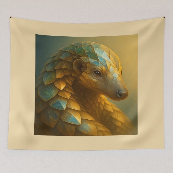 Item preview, Pangolin Wall Art – Mirror Wild Golden Scale Guardian Wildlife Print designed and sold by GeoWild Designs.