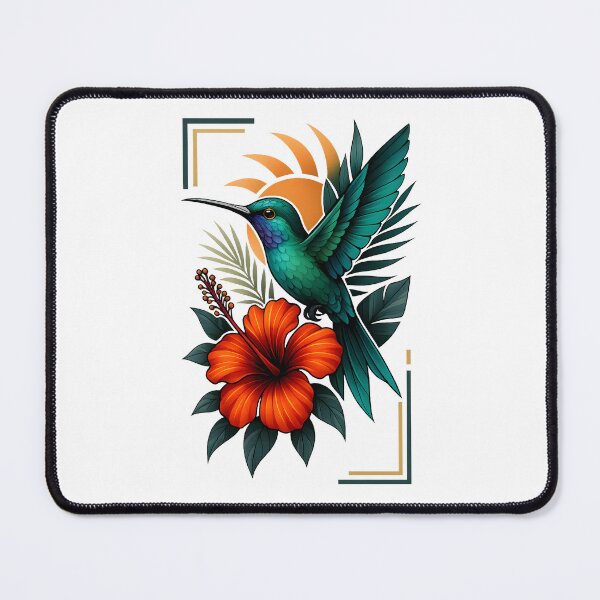 Item preview, Tropical Hummingbird – Vibrant Exotic Bird Artwork with Hibiscus designed and sold by SVALANART.