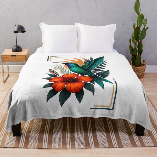 Item preview, Tropical Hummingbird – Vibrant Exotic Bird Artwork with Hibiscus designed and sold by SVALANART.