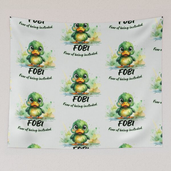 Item preview, Panicked duck, FOBI, fear of being included, introverted designed and sold by LiskoDesign.