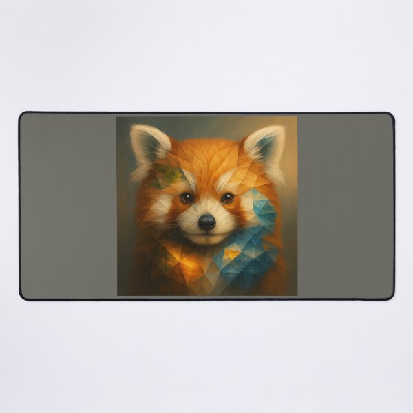 Item preview, Red Panda Wall Art – Mirror Wild Fire and Water Geometric Spirit Guardian Print designed and sold by GeoWild Designs.