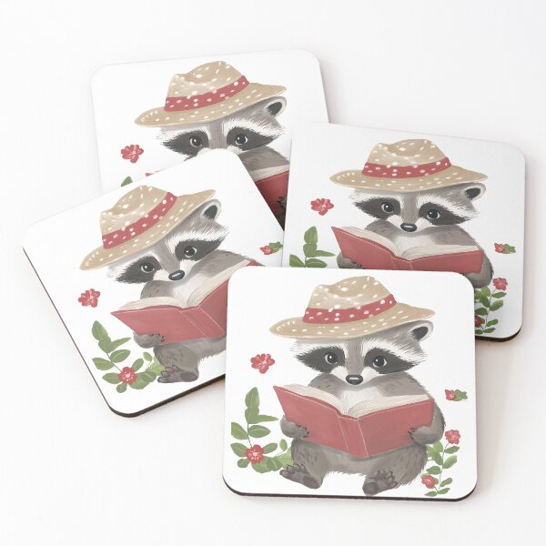 Item preview, Raccoon reading a book designed and sold by xiao xuans.