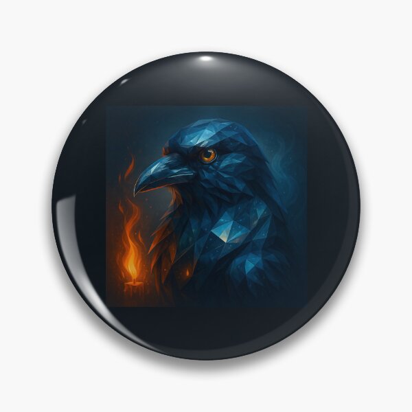 Item preview, Raven Wall Art – Ember Fire and Shadow Geometric Spirit Print designed and sold by GeoWild Designs.