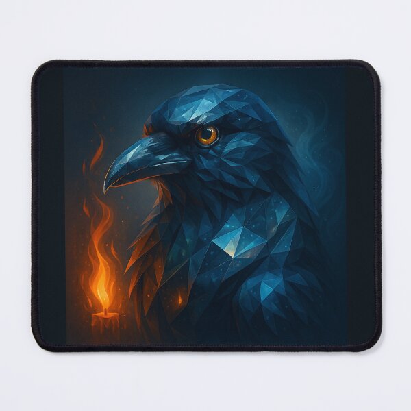 Item preview, Raven Wall Art – Ember Fire and Shadow Geometric Spirit Print designed and sold by GeoWild Designs.