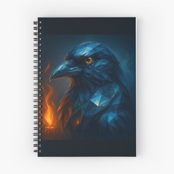 Item preview, Raven Wall Art – Ember Fire and Shadow Geometric Spirit Print designed and sold by GeoWild Designs.