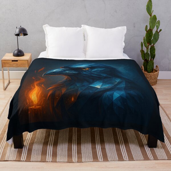 Item preview, Raven Wall Art – Ember Fire and Shadow Geometric Spirit Print designed and sold by GeoWild Designs.