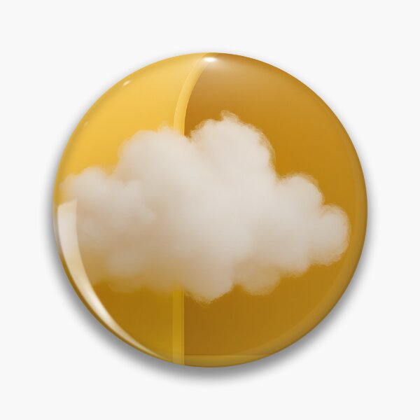 Item preview, A fluffy white cloud floats whimsically within a minimalist yellow archway, creating a dreamlike and surreal artistic composition designed and sold by homydesign.