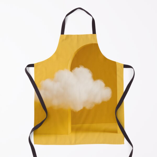 Item preview, A fluffy white cloud floats whimsically within a minimalist yellow archway, creating a dreamlike and surreal artistic composition designed and sold by homydesign.