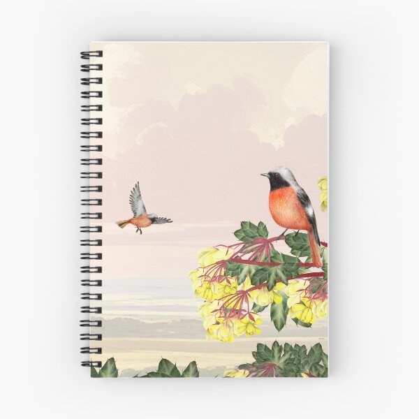 Item preview, Daurian redstart (Phoenicurus auroreus) on Darwin's Barberry (Berberis darwinii) designed and sold by Art_By_Wing.