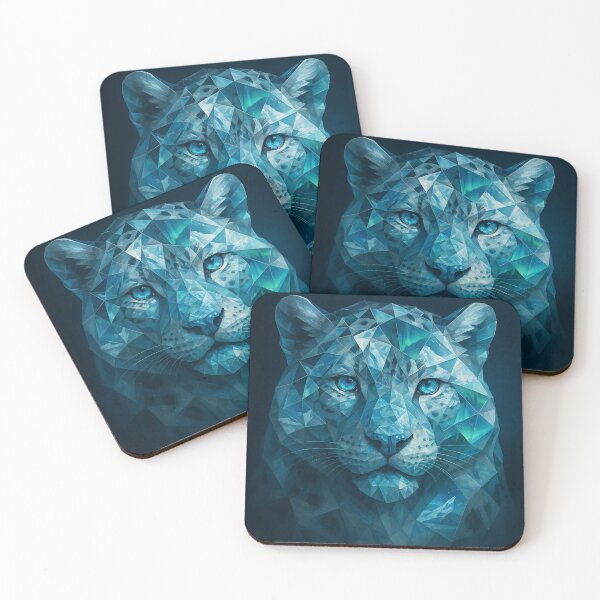 Item preview,  Snow Leopard Wall Art — Shards of Ice & Northern Light designed and sold by GeoWild Designs.