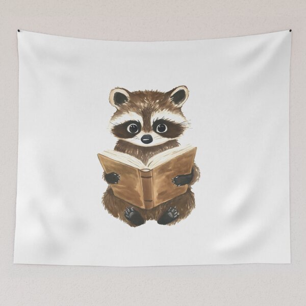 Item preview, Raccoon reading a book designed and sold by xiao xuans.
