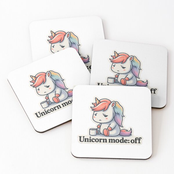 Item preview, Cute Tired Unicorn Cartoon Coffee Design designed and sold by Mastermind-Art.