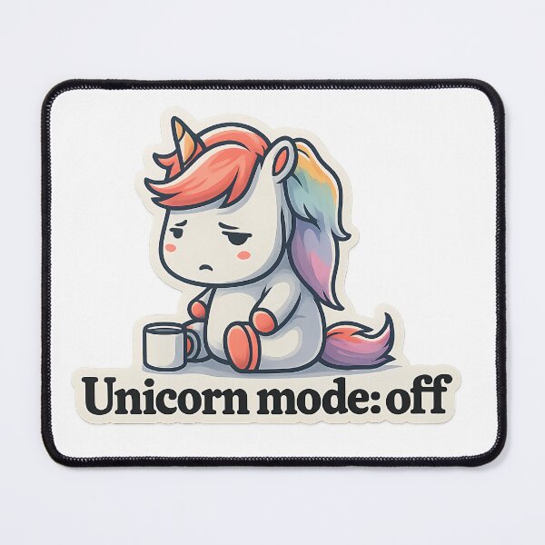 Item preview, Cute Tired Unicorn Cartoon Coffee Design designed and sold by Mastermind-Art.