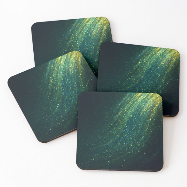 Item preview, A luminous stream of golden and teal particles curves across a dark, ethereal background, evoking fluid movement designed and sold by homydesign.