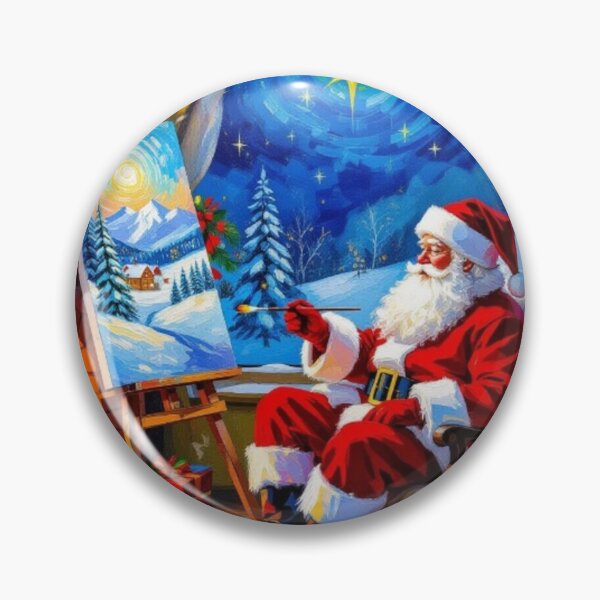 Item preview, Santa Claus Painting Winter Dreams - Cozy Christmas Room with Fireplace Glow & Creative Holiday Spirit designed and sold by FotoworldEdel.