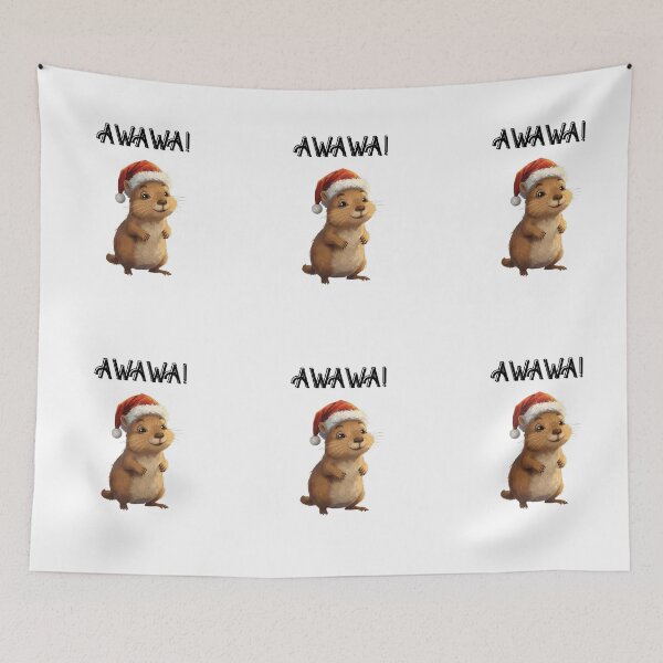 Item preview, Awawa! Funny Hyrax Christmas meme designed and sold by Dedokris.