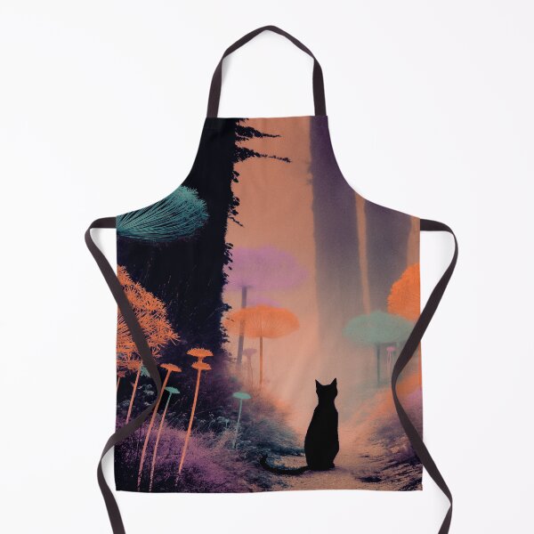 Item preview, Black cat in the enchanted forest designed and sold by MossyMeows.