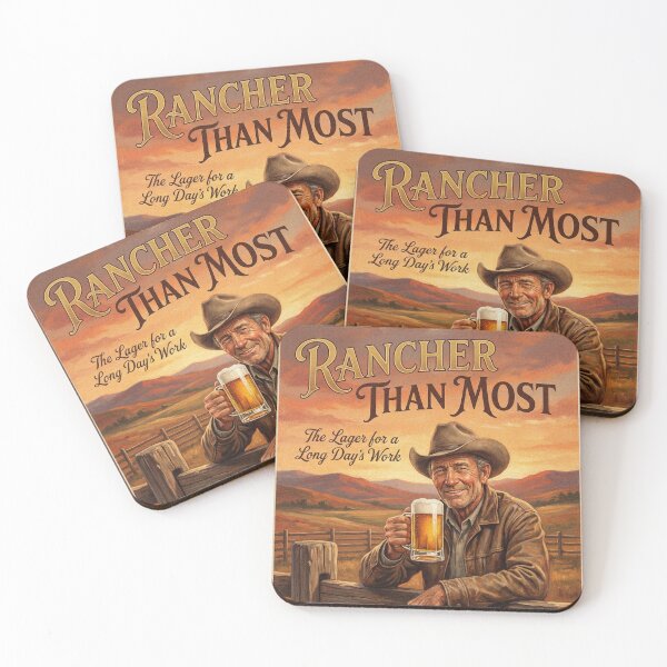 Item preview, Rancher Than Most Amber Lager Poster designed and sold by Cozy-Old-Pub.
