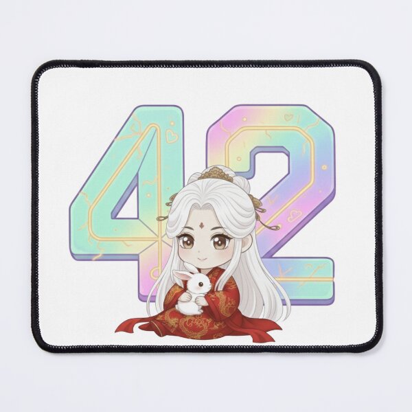 Item preview, Auspicious Thai Lucky Number 42 - Chibi, Rabbit & Prosperity Charm designed and sold by PloySaiY.