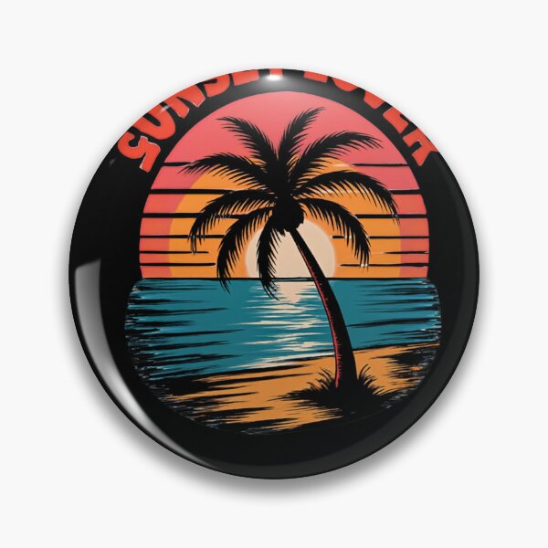 Item preview, ? SUNSET LOVER: Retro Beach Palm Tree Art ? designed and sold by LegendsOfLife37.