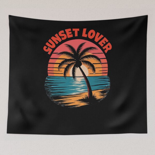 Item preview, ? SUNSET LOVER: Retro Beach Palm Tree Art ? designed and sold by LegendsOfLife37.